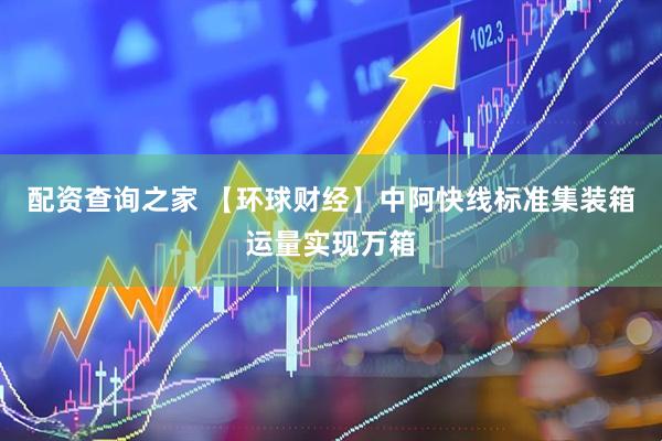 配资查询之家 【环球财经】中阿快线标准集装箱运量实现万箱