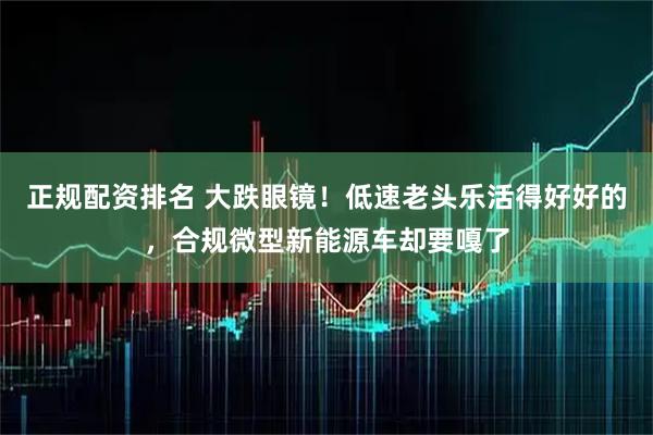 正规配资排名 大跌眼镜！低速老头乐活得好好的，合规微型新能源车却要嘎了